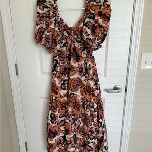 Cleobella Floral Maxi Dress in Orange and Black